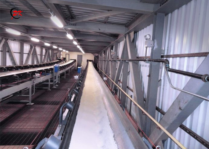 Wood Chips Belt Conveyor Machine V Type Level Transporation With Tripper