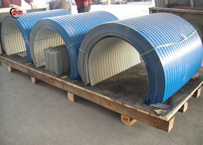 Metal Steel Conveyor Belt Covers Long Distance Loading Wind Proof Curved